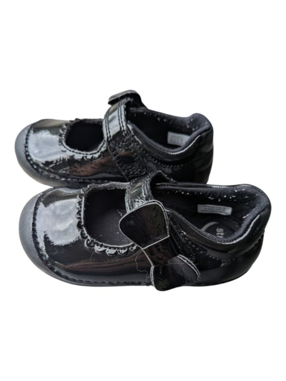 Stride Rite Baby Girls Makayla Black Patent Leather Shoes Size 5.5